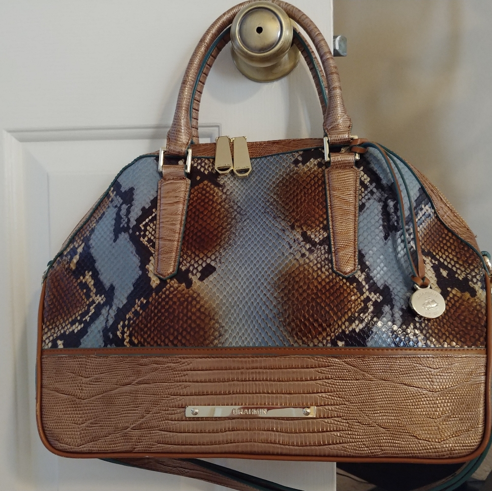 BRAHMIN Hudson Sachel Brown Cortes Purse Handbag